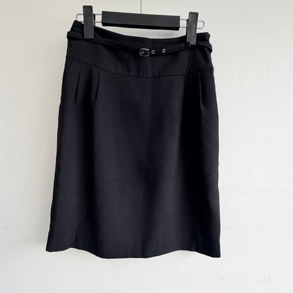 Jousse Paris Black Pencil Suit Skirt with Belt